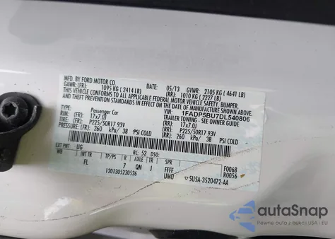 2013 Ford C-Max Hybrid Sel from USA, damaged, VIN 1FADP5BU7DL540806